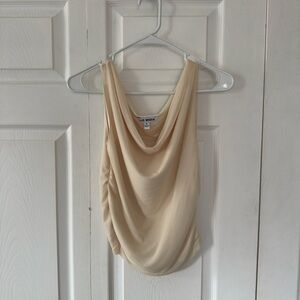 NWOT Steve Madden Cream Draped Ruched Tank Top